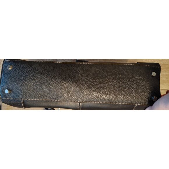 Franklin Covey Black Leather Laptop Bag, Briefcase Tote Double Handle Business - Picture 5 of 8